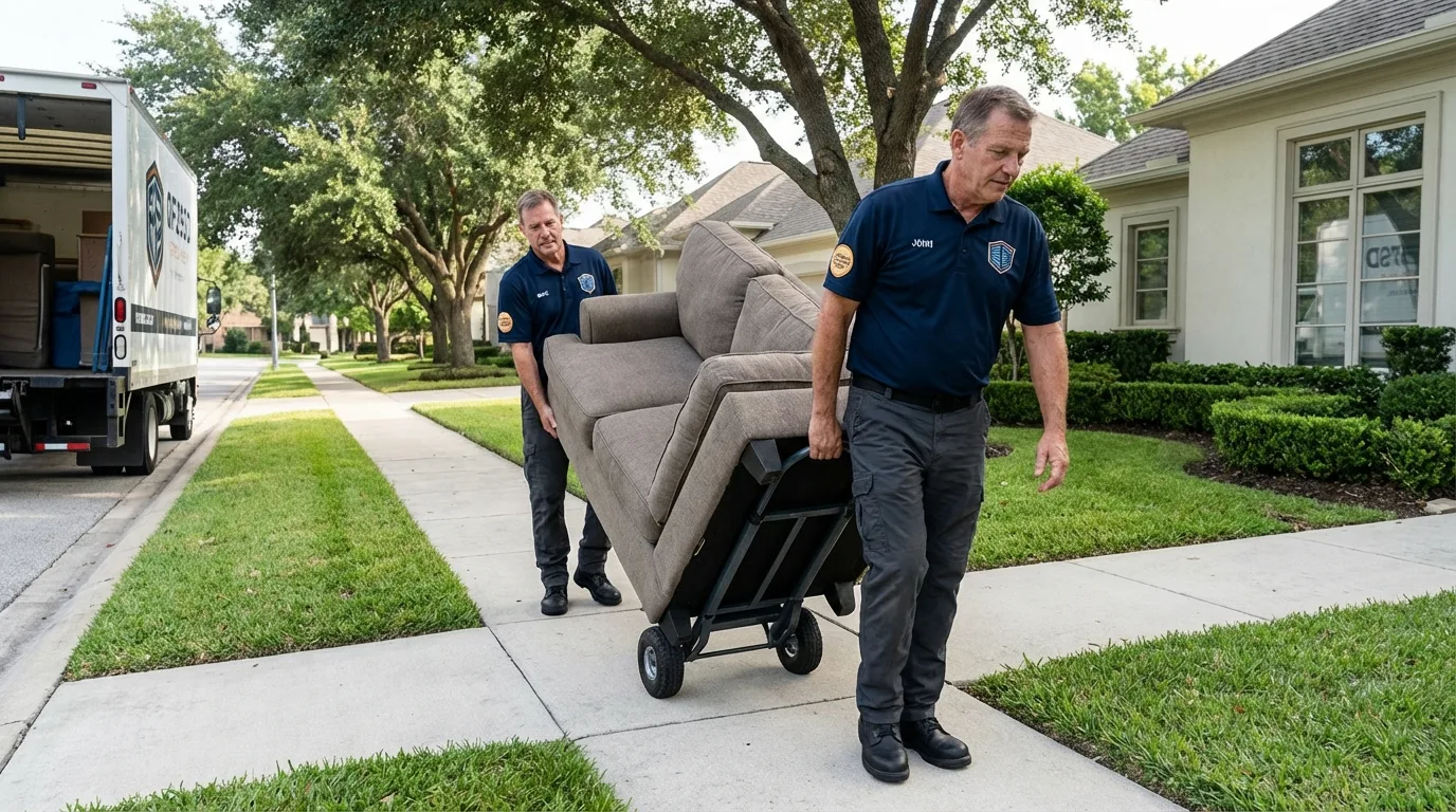Local residential moving crew loading furniture in Tiptonville, TN